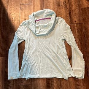 Teal cowl neck light weight sweater